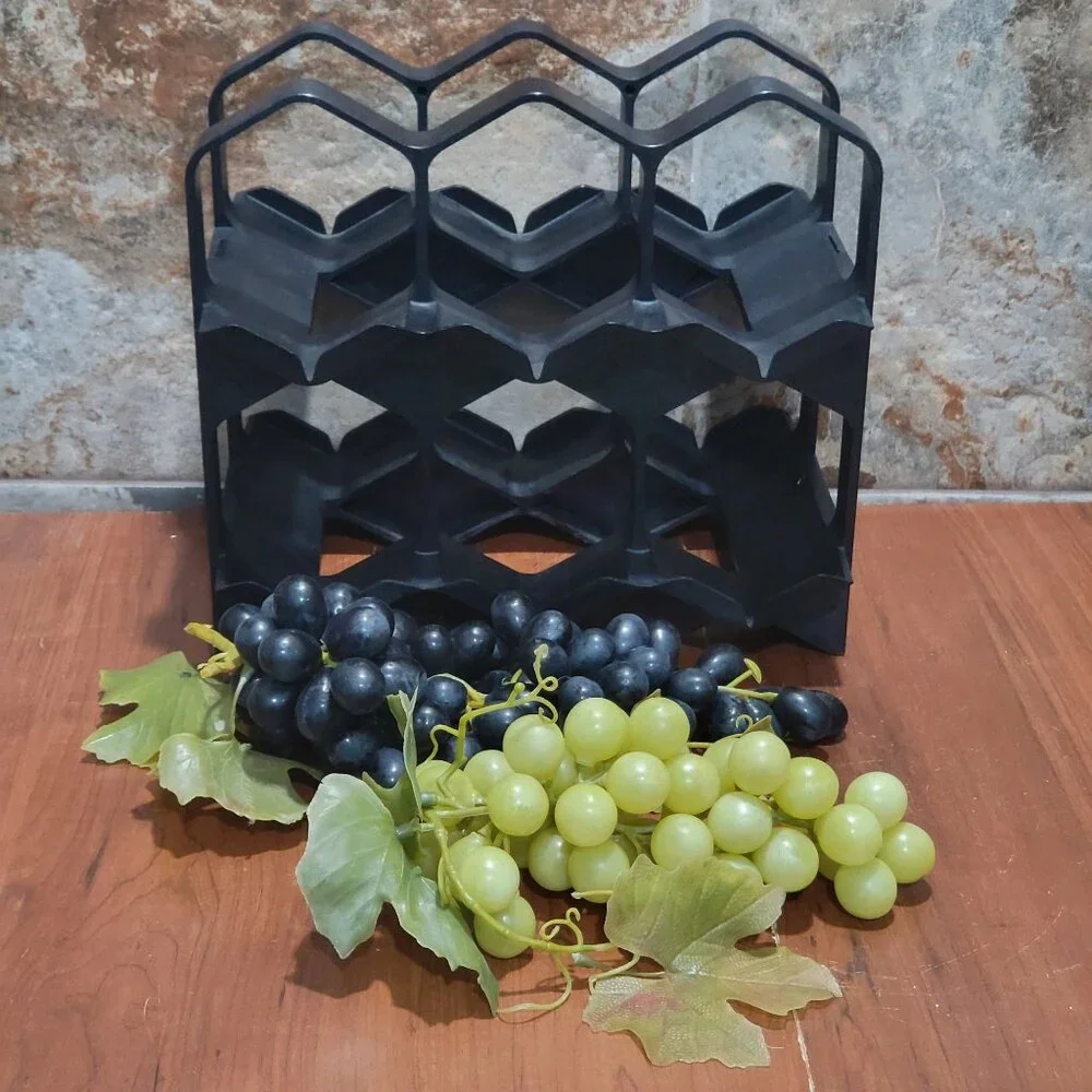 Plasco 68 Huningue Wine Rack Decorated 2 Grapes and Vines Accents